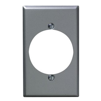 Leviton Mfg Co - Leviton 4927 2.75 x 0.187 x 4.5 Inch 1-Gang Aluminum Steel Device Mount Standard Receptacle Wallplate