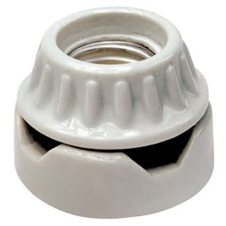 Leviton Mfg Co - Leviton 9880 250 Volt 660 W White Unglazed Porcelain Surface Mount 1-Piece 1-Circuit Keyless Medium Incandescent Lampholder