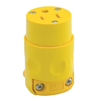 Leviton Mfg Co - Leviton 515CV 15 Amp 125 Volt 2-Pole 3-Wire NEMA 5-15R Yellow PVC Grounding Straight Blade Connector