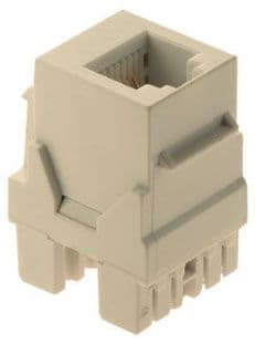 Pass & Seymour / Legrand - On-Q WP3425-LA RJ25 6-Position 6-Wire Light Almond Plastic Snap-In Keystone Connector