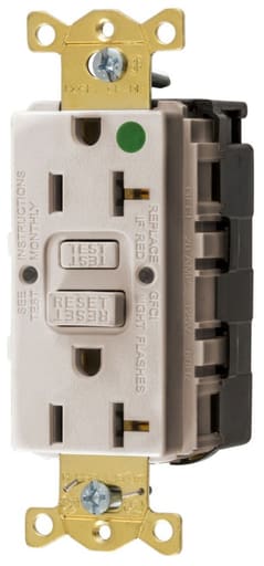 Hubbell Wiring Device - Hubbell GFRST83SNAPLA20A COMM HG SELF TEST SNAP GFR LT ALMOND