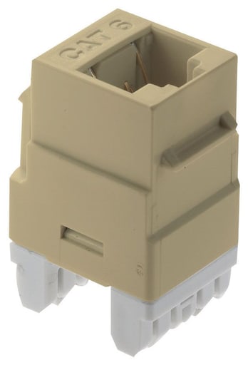 Pass & Seymour / Legrand - On-Q WP3460-LA 1-Port RJ45 Category 6 Light Almond Plastic Snap-In Keystone Connector