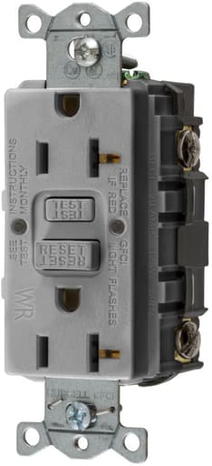 Hubbell Wiring Device - Hubbell GFWRST20GY20A COM SELF TEST WR GFR GRAY