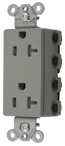 Hubbell Wiring Device - Hubbell SNAP2162GYTRA SnapConnect® DECO 20A/125V TR GR