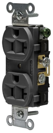 Hubbell Wiring Device - HWDK 5362ABLK RCPT, DUP SB, HUBPRO,