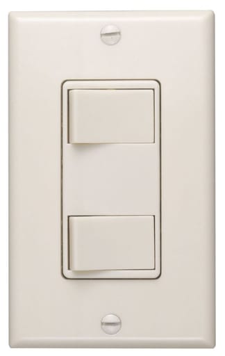 Nutone - Broan 68V 15-20 Amp 120 VAC 1-Gang Ivory 2-Function Control Switch