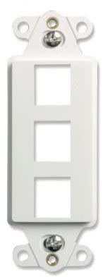 Pass & Seymour / Legrand - On-Q WP3413-WH 1.65 x 0.28 x 4.19 Inch 3-Port White Plastic Wall Box Mounting Non-Flexible Outlet Strap