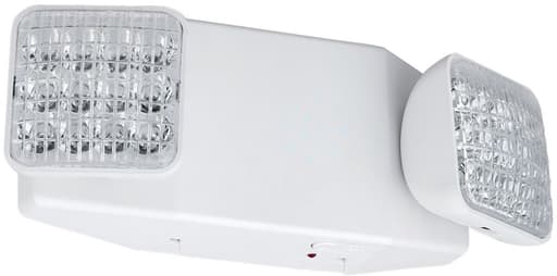 Dual-Lite - Current CU2SQ LED Emergency Light, 2 Lamp Heads, 120/277V, Battery Backup, Damp Location, White