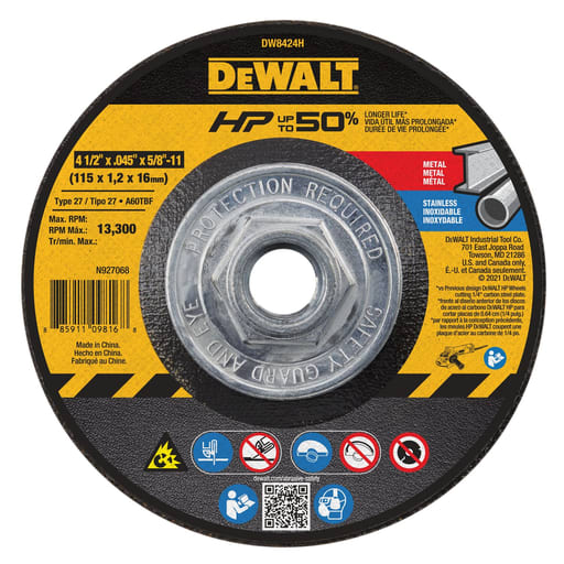 DeWalt Tools - DeWalt DW8424H .045 Inch Type 27 High Performance Metal Cutting Wheels
