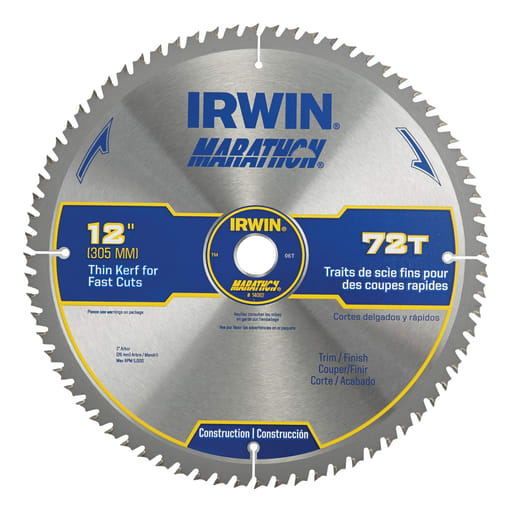 Irwin Industrial Tools - SBD 14082 SAW BLD 12" 72T MARATHON