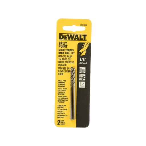 DeWalt Tools - DEWALT DW1908 1/8 Inch Diameter 1.62 Inch Flute Length Split Pilot Point Drill Bit
