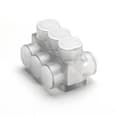 Burndy - Burndy BIBD3503 Aluminum Multiple Tap Connector, Clear Insulated, 3 Port, 2 Sided Entry, 10 AWG-350 kcmil, Al/Cu Rated