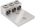 Burndy - Burndy K3A27U2N Aluminum Universal Terminal, 3 Conductor, 2 Hole, 6-3/0 AWG (Str), 1/2" Stud, 175" Stud Hole Spacing, 3 Screws, Al/Cu Rated, Tin Plated