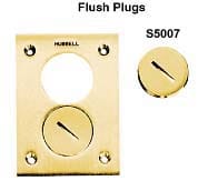 Hubbell Wiring Device - Hubbell S5030FLUSH Plug, 2 3/8", BRS