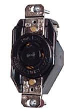 Hubbell Wiring Device - Hubbell L520R Hubbell-Pro 20amp 125v Black Nylon Locking Single Flush Receptacle