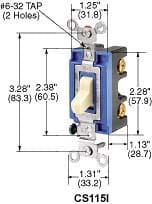 Hubbell Wiring Device - HCI CS315OW SWITCH, SPEC, 3W, 15A 1