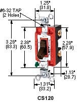 Hubbell Wiring Device - Hubbell CS1224I 20 Amp 120/277 VAC 4-Way Ivory Toggle Switch