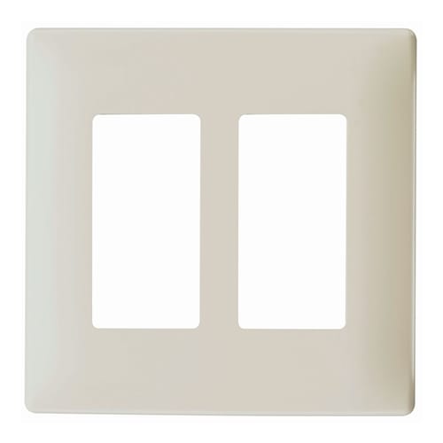 Pass & Seymour / Legrand - Pass & Seymour SWP262-LA Screwless Wall Plate 2Gang Decorator Plastic Subplate, Light Almond