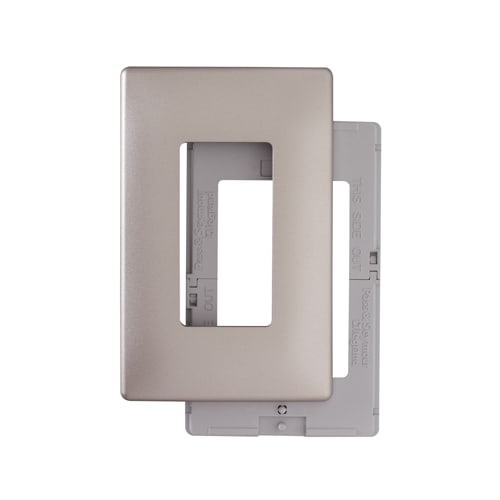 Pass & Seymour / Legrand - Pass & Seymour SWP26-NI 1-Gang Nickel Polycarbonate 1-Decorator Screwless Wallplate