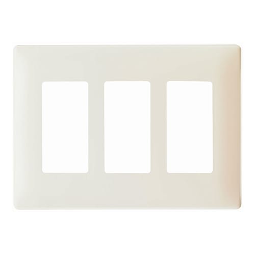 Pass & Seymour / Legrand - Pass & Seymour SWP263-LA Screwless Wall Plate 3Gang Decorator Plastic Subplate, Light Almond
