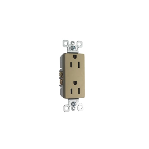 Pass & Seymour / Legrand - Pass & Seymour 885-TRABCC12 15A 125V Tamper-Resistant Decorator Duplex Receptacle - Antique Brass