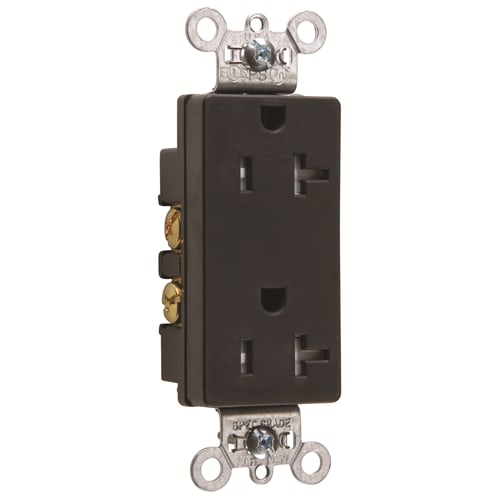 Pass & Seymour / Legrand - Pass & Seymour TR26352-BK 20 Amp 125 VAC 2-Pole 3-Wire NEMA 5-20R Black Nylon Tamper-Resistant Duplex Receptacle