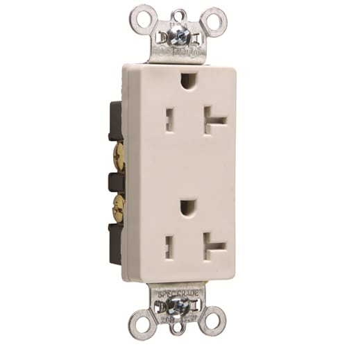 Pass & Seymour / Legrand - Pass & Seymour TR26352-LA 20 Amp 125 VAC 2-Pole 3-Wire NEMA 5-20R Light Almond Nylon Tamper-Resistant Duplex Receptacle