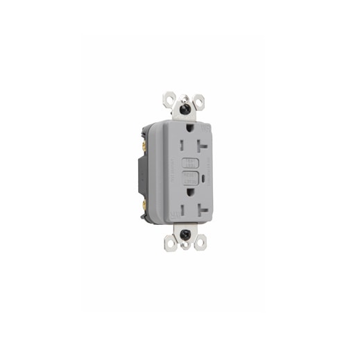 Pass & Seymour / Legrand - Pass & Seymour 2095-TRWRGRY GFCI Receptacle Tamper-Resistant/Weather-Resistant, 10kA SCCR,20A 120V - Gray