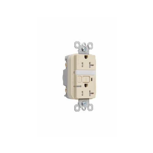 Pass & Seymour / Legrand - Pass & Seymour 2095-NTLTRI 20 Amp 125 VAC 2-Pole 3-Wire NEMA 5-20R Ivory Thermoplastic Night Light/GFCI Receptacle