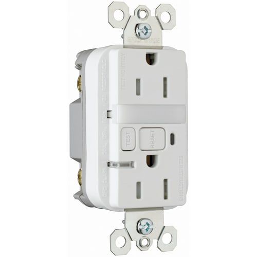Pass & Seymour / Legrand - Pass & Seymour 1595-NTLTRWCC4 15A 125V 2-Pole 3-Wire NEMA 5-15R Night Light/GFCI Receptacle - White