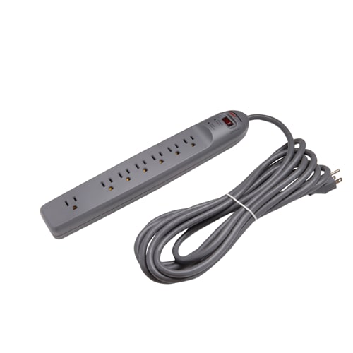 Pass & Seymour / Legrand - Pass & Seymour PS7L TVSS Power Strip, 15A 125V, 7 Outlet 740J 48K 15' Cord - Gray