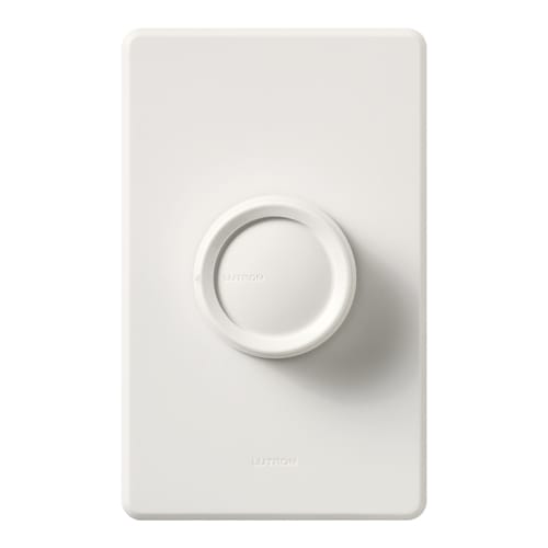 Lutron - Lutron Electronics D-603P-WH 600 W 120 Volt White 3-Way Incandescent/Halogen Rotary Dimmer with Push Knob