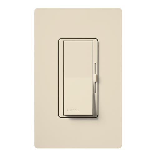 Lutron - Lutron DV-600P-LA Single Pole 600W Incandescent DIVA Dimmer - Light Almond