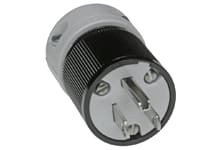 Woodhead - Woodhead 5266 2-Pole 3-Wire 15 Amp 125 Volt NEMA 5-15 Black and White Straight Plug