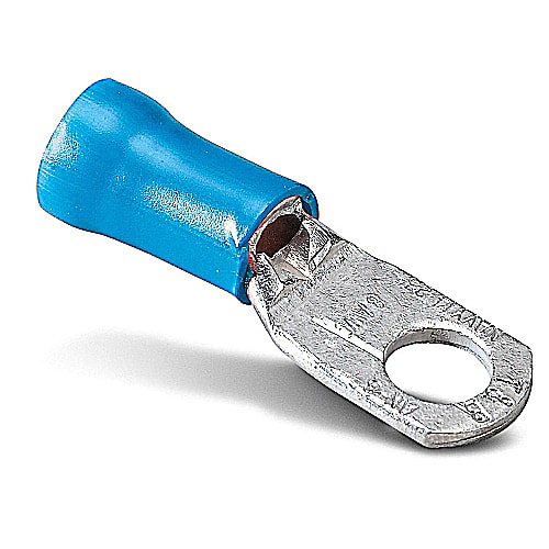 Thomas & Betts Co - Thomas & Betts REV717 6 AWG 1/4 Inch Black Insulated Nylon Ring Terminal