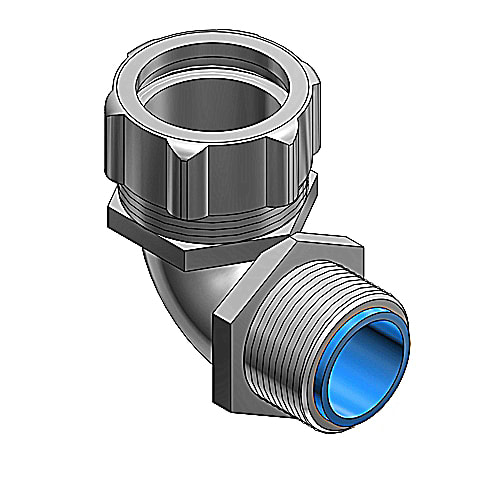 Thomas & Betts Co - Thomas & Betts 7351 PG Metric Thread Liquidtight 90deg Connector, Nylon-Insulated, 3/8" Flex Conduit, PG11 Metric Thread