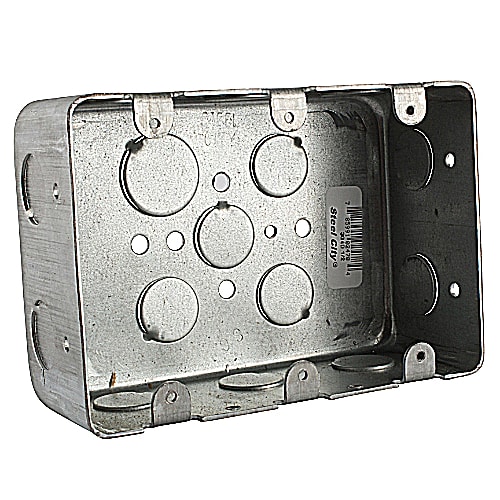Thomas & Betts Co - Steel City 3G4D-1/2 3-Gang 44.3cu.in Steel Device Box with 1/2 Inch Knockouts
