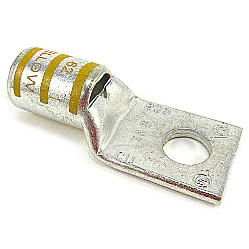 Thomas & Betts Co - Thomas & Betts 54113 Copper 1-Hole Lug - Standard Barrel - Yellow - 250MCM, 1/2"bolt