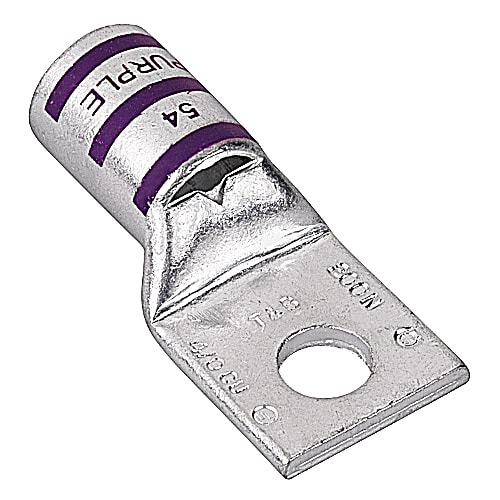 Thomas & Betts Co - Thomas & Betts 54168 4/0AWG 1-Hole Lug, 5/16" Bolt, Purple Die