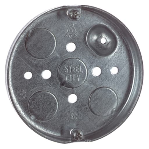 Thomas & Betts Co - Steel City 56111 4 x 1/2 Inch Steel Round Box with 1/2 Inch Knockout