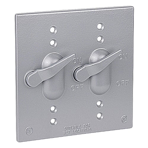 Thomas & Betts Co - Red Dot 2CCT 2-Gang Silver Die-Cast Aluminum Receptacle Weatherproof Cover