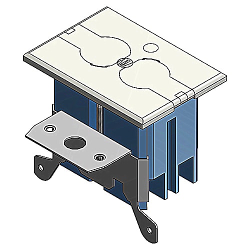 Thomas & Betts Co - Carlon B121BFBR 1-Gang 20cu.in Adjustable Floor Box w/ Ivory Cover