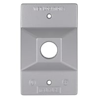 Thomas & Betts Co - Red-Dot S201E Rectangle Lamp Holder Cover, (2) 1/2" Outlet Hole - Silver