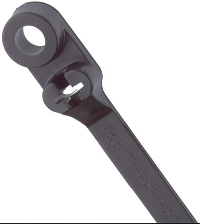 Thomas & Betts Co - Thomas & Betts TY535MX 8 Inch 50 lb #10 Mounting Hole Ultraviolet Black Cable Tie