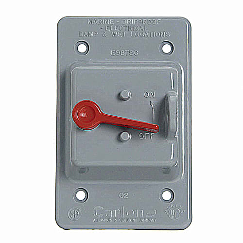 PVC Fittings - Carlon E98TSCN Toggle Switch Waterproof Cover, Gray