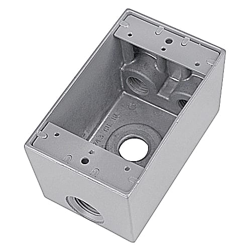 Thomas & Betts Co - Red Dot IHD4-2 1-Gang Weatherproof Metallic Device Box, (4) 3/4" Hubs, 2-5/8" Deep
