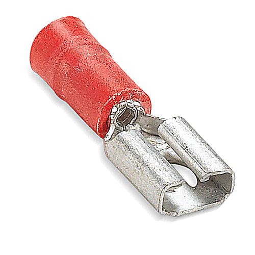 Thomas & Betts Co - Thomas & Betts 18RA-250F 22 to 18 AWG Red Electrotinned Brass Vinyl Insulated Female Disconnect