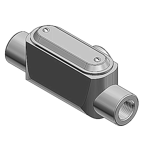 Ocal / Thomas & Betts - Ocal T57-G 1-1/2" PVC-Coated Ocal-Blue® T-Style Conduit Body, Form-7 - Gray
