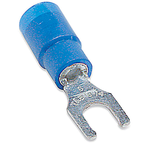 Thomas & Betts Co - Thomas & Betts 14RB-8FLX 18-14 AWG Wire Range #8 Bolt Hole Expanded Insulated Vinyl Locking Fork Terminal