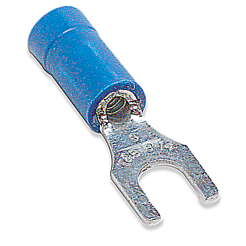 Thomas & Betts Co - Thomas & Betts 14RB-8F Vinyl-Insulated Fork Terminal - #18-14, #8bolt